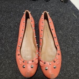 Marc by Marc Jacobs Orange Studded Mouse Ballet Flats